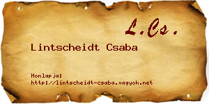Lintscheidt Csaba névjegykártya